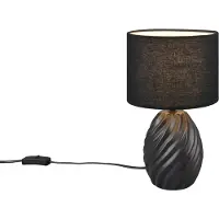 Reality Melva bordlampe, matt svart, Ø 18 cm, keramikk, E14