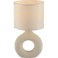 JUST LIGHT . Carara bordlampe, keramisk fot, beige