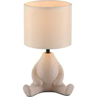 JUST LIGHT . Ted bordlampe, keramikk, sittende, sandbeige