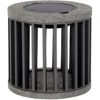 LES JARDINS LED-solcellelampe Halo, grå, aluminium/granitt