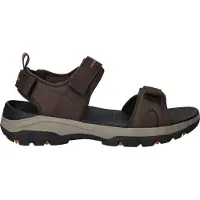 SKECHERS for man. 205112 Relaxed Fit Tresmen Ryer Brown Sandals (46), Flat, Velcro, Casual