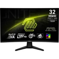 MSI MAG 32CQ6F - LED-skjerm - gaming - kurvet - 32" (31.5" synlig) - 2560 x 1440 WQHD @ 180 Hz - Rapid VA - 400 cd/m² - 3500:1 - DisplayHDR 400 - 0...