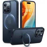 Torras iPhone 15 Pro Max Upro Ostand Matte-deksel - MagSafe-kompatibel - Svart