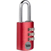 Yale Smart Living Yale YE3CB/20/121/1/CO, Tradisjonell, Kombinasjonslås, Rød, Aluminium, Stål, U-formet