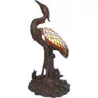 Clayre & Eef Bordlampe 5LL-6064 stork, Tiffany-stil