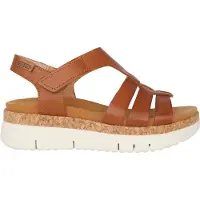 Pikolinos for woman. W4N-0754 Brown Salma Leather Sandals (40), 3 to 5 cm, Velcro, Casual
