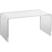 Vevor akryl salongbord, C-formet klart akryl sidebord, 16,3 tommer høyt gjennomsiktig akryl sidebord, for kaffe, drikke, mat, snacks brukt i stue, gårdsplass, terrasse