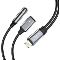 Tech-Protect UltraBoost Lightning Cable (Male) / Mini Jack 3.5mm (Female) - Lightning (Female) - Black