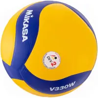 MIKASA V330W, Blå, Hvit, Gult, Nylon, Innendørs, FIVB, Mønster, 1 stykker
