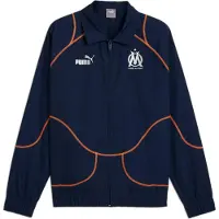 Puma Olympique de Marseille ftblSTATEMENT Track Jacket, Clothing, Club Navy/Orange Pes, L