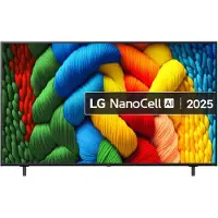LG 65NANO80A6B - 65 Diagonalklasse Nano80 Series LED-bakgrunnsbelyst LCD TV - Smart TV - webOS - 4K UHD (2160p) 3840 x 2160 - HDR - Direct LED, Nano Cell AI Display