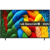 LG 75NANO80A6B - 75 Diagonalklasse Nano80 Series LED-bakgrunnsbelyst LCD TV - Smart TV - webOS - 4K UHD (2160p) 3840 x 2160 - HDR - Direct LED, Nano Cell AI Display