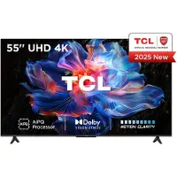 TCL 55V6C - 55 Diagonalklasse (54.5 synlig) - V6C Series LED-bakgrunnsbelyst LCD TV - Smart TV - Google TV - 4K UHD (2160p) 3840 x 2160 - HDR - børstet metall