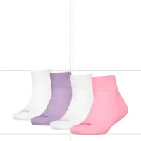 Puma Kids' Quarter Socks (4-Pack), Shop, Pink/Purple/White, 35-38