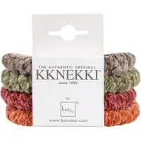 Kknekki Hårstrikker - 4-pack - Velur - Grønn/Oransje/Brun - - OneSize - Hårpynt
