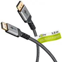 Goobay DisplayPort Plus 2.0/2.1 - Skjermkabel - 2m - Grå