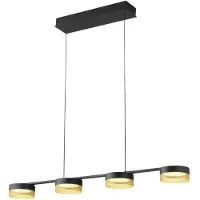 HELL LED-hengelampe Mesh 4 lysk. dimmer, svart/gull