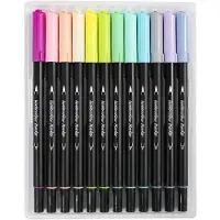 Creativ Company Akvarelltusj, Pastell, strek 2+4-8 mm, ass. farger, 12 stk./ 1 pk.