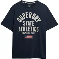 Superdry for man. M1012176A Athletic Essential navy T-shirt (L), Casual, Cotton, Short sleeve