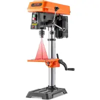Vevor 254 mm/10-tommers stasjonær borepresse, 550 W induksjonsmotor, bordboremaskin med justerbar hastighet på 550 / 950 / 1500/2000 / 2500 o/min, 0-45° vippbart arbeidsbord, røntgenposisjonering, for