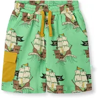Smafolk Shorts - Minty Green Tea m. Piratskip - - 3-4 år (98-104) - Shorts