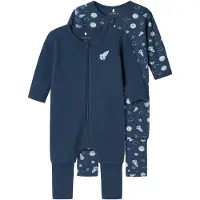 Name it Nattdrakt - Noos - NbmNightsuit - 2-pack - Dark Denim - - 50 - Nattdrakt