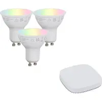 LUEDD Sett med smarte GU10 dimbare LED-pærer 4,7W 400 lm 2700K-6500K inkl. Zigbee Smart Hub