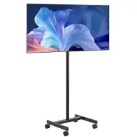 Vevor TV-stativ med hjul, mobil TV-tralle for 17–55 tommers skjermer, fra stående til liggende posisjon, bærbart TV-stativ med hjul, holder opptil 22 kg for stue, soverom, kontor, utendørs bruk, maks.