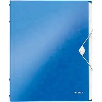 Leitz WOW - Klassifikasjonsmappe - 6 rom - 6 deler - for A4 - kapasitet: 200 ark - med fliker - metallic blå