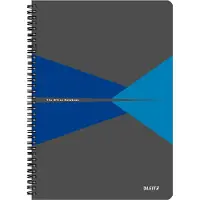 Leitz Office - Notisbok - spiralbundet - A4 - 90 ark / 180 sider - rutet - blå - polypropylen (PP)