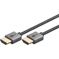 Goobay 75756, 0,5 m, HDMI Type A (Standard), HDMI Type A (Standard), 3D, 48 Gbit/s, Grå