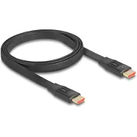 DeLOCK - High Speed - HDMI-kabel med Ethernet - HDMI hann til HDMI hann - 1 m - svart - 8 K 60 Hz (7680 x 4320) støtte, up to 48 Gbps data transfer rate, flat ribbon