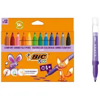 BIC 517250, 12 farger, Assorterte farger, 0,8 mm, Flerfarget, Rund, Barn