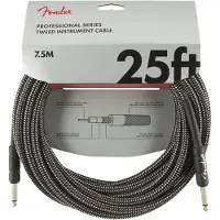 Fender Profesjonell 25 Fot Lang Rett Instrumentkabel Grå Tweed
