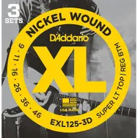 Daddario EXL125-3D Nickel Wound 9-46 x 3 Pack