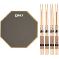 Evans RealFeel Apprentice Pad 7 & LA 5A Wood Tip Sticks