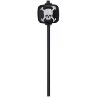 Danmar Black Wood Ball Bass Drum Beater Black Shaft Silver Skull