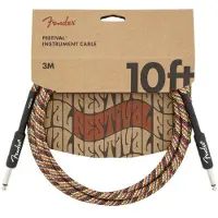 Fender Pure Hemp 10 Fot Lang Rett Instrumentkabel Regnbuefarget