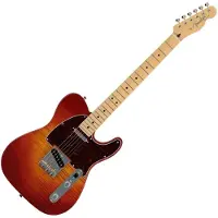 Fender 2024 Collection Made in Japan Hybrid II Telecaster MN Flame Sunset Orange Transparent