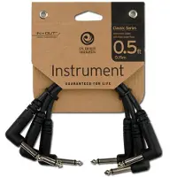 Daddario Planet Waves Classic Series Right Angle Patch Cable 3 Pack 6"