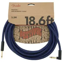 Fender Pure Hemp 186 Fot Lang Vinklet Instrumentkabel Blue Dream