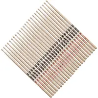 Vic Firth 5A Hickory Drumsticks Wood Tip 12 Pair Value Bundle