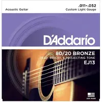 Daddario EJ13 80/20 Bronze Acoustic Strings Custom Light 11-52