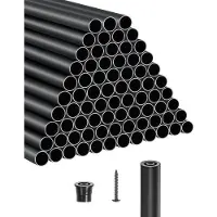 Vevor trappebalustre 101-pakning, 26 tommers trappebalustre i aluminium, 3/4 tommers vanntett rundt metallspindelrekkverk, hult dekkrekkverk med skinnehetter og skruer for trapper, veranda, terrasse,