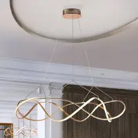 Schuller Valencia LED-hengelampe Molly, rosagull, Ø 110 cm, dimbar