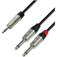 Adam hall 4 STAR Rean 3.5mm TRS Mini Jack to Twin TS 1/4" Jack Splitter Cable 6m