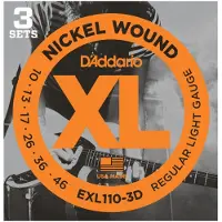 Daddario EXL110 3D Nickel Wound Regular Light 10-46 x 3 Pack