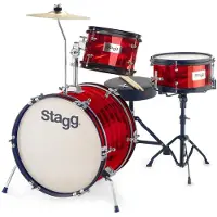 Stagg 3pc 16 Junior Drum Kit with Hardware and Throne Red