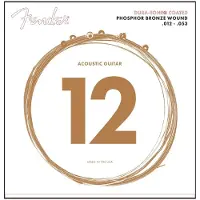 Fender 860L Fosforbronse Dura-Tone Belagte Akustiske Strenger 12-53