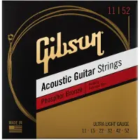 Gibson Phosphor Bronze Ultra-Light Acoustic Guitar Strings 11-52